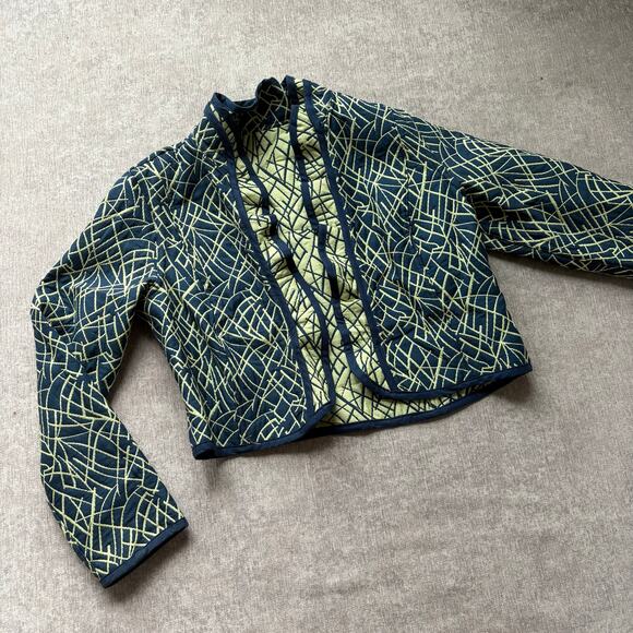 Reversible Unique Green Blue Blazer Jacket - Picture 3 of 4